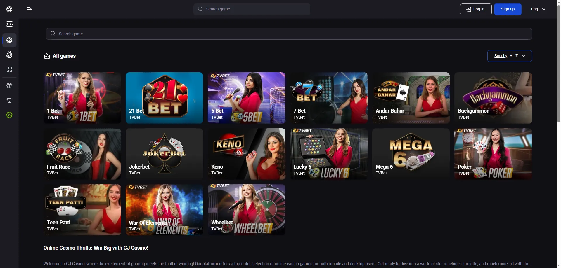 GJ Casino spordihasartm&auml;ngud &mdash; live-panused ja k&otilde;rged koefitsiendid