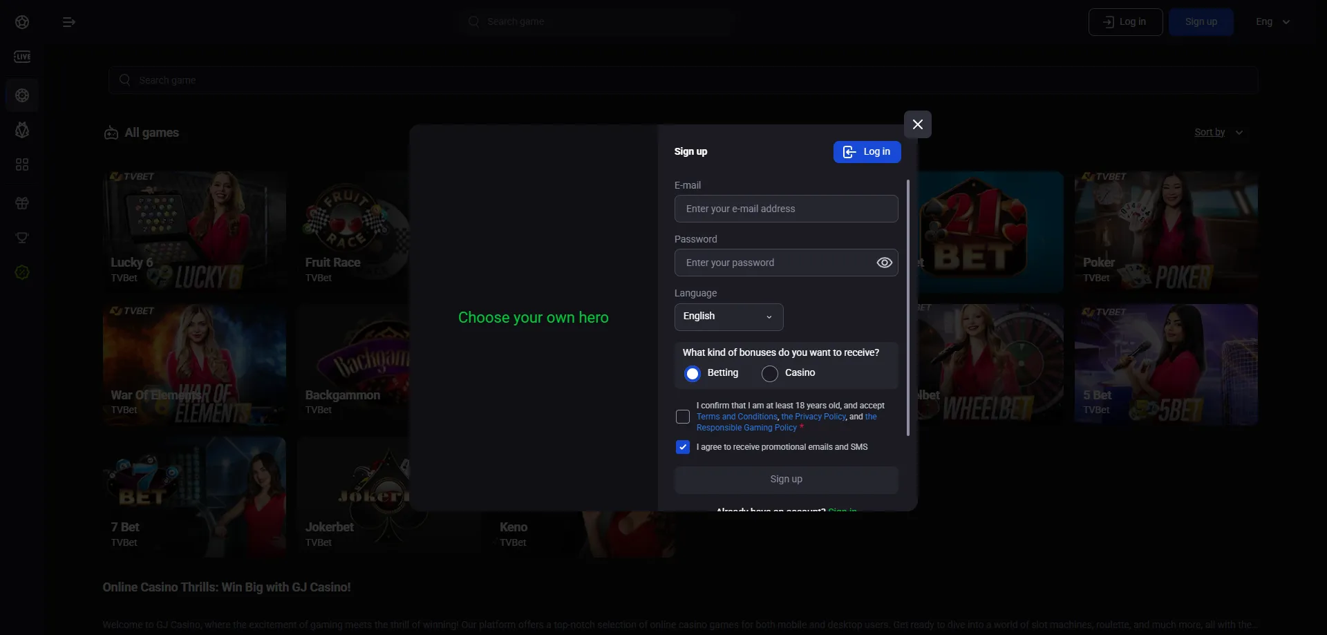 GJ Casino &uuml;levaade 2026 &mdash; parim online kasiino Eesti m&auml;ngijatele